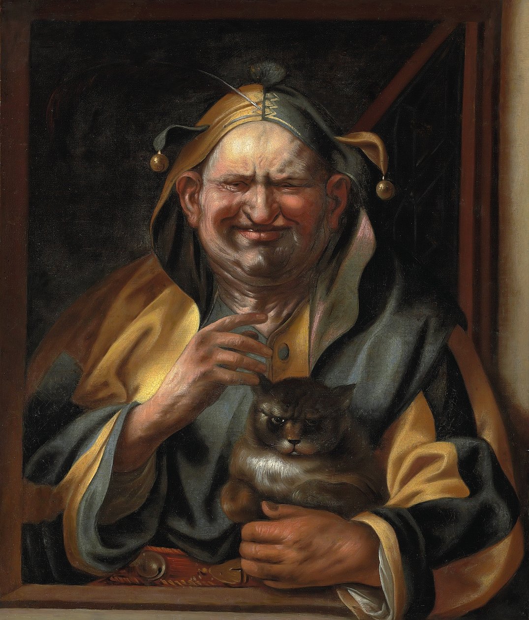 Un bufón con un gato de Jacob Jordaens