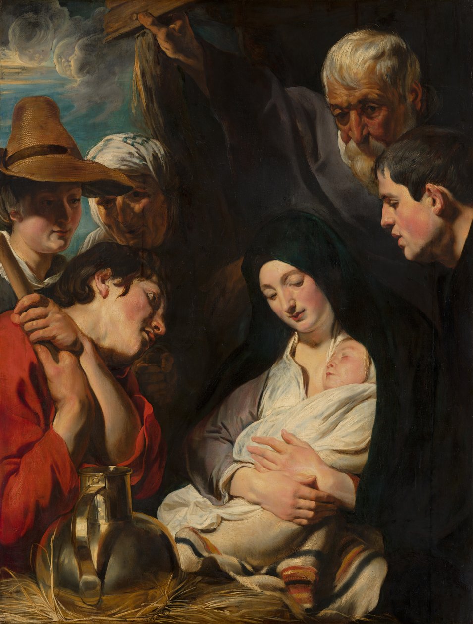 La adoración de los pastores de Jacob Jordaens