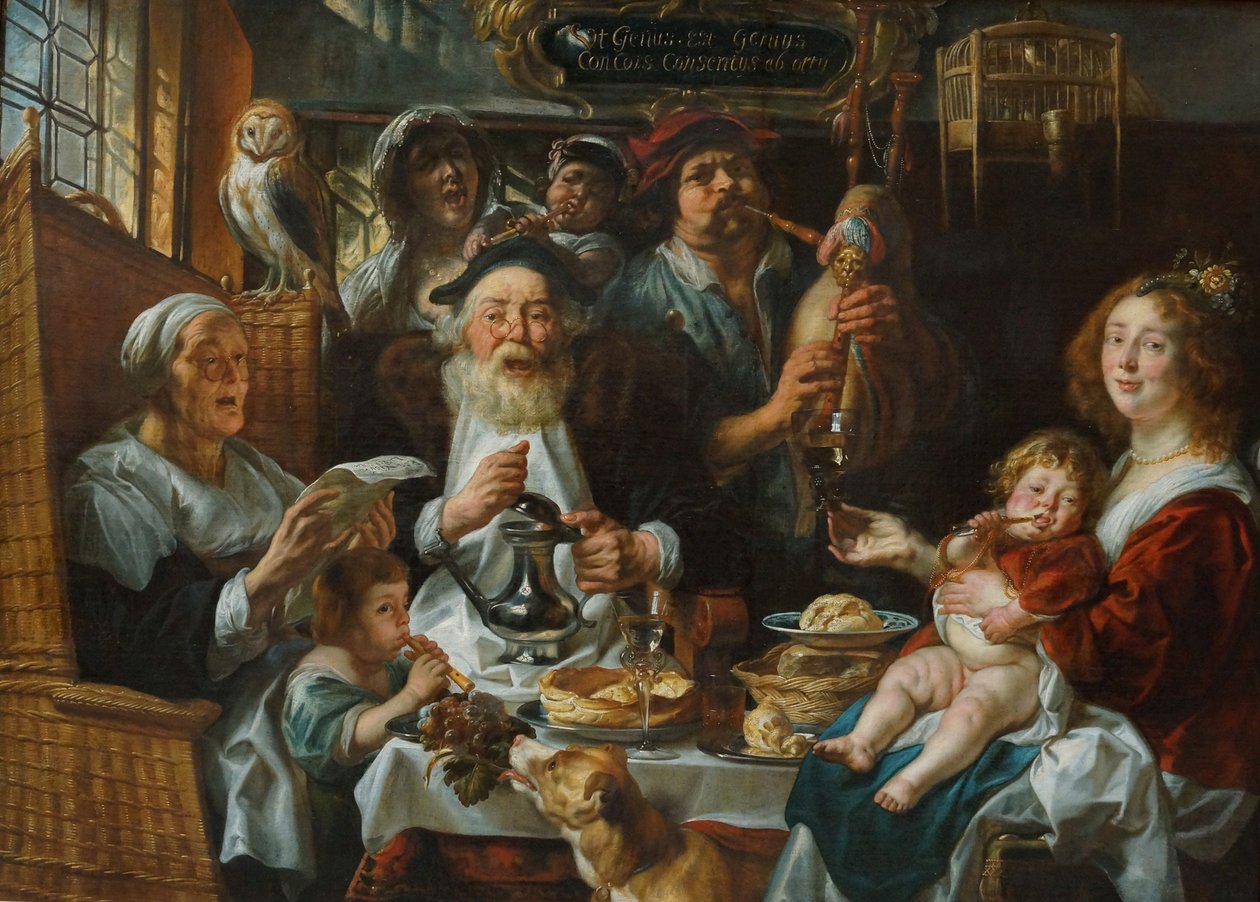 Como cantan los viejos, así tocan la flauta los jóvenes de Jacob Jordaens
