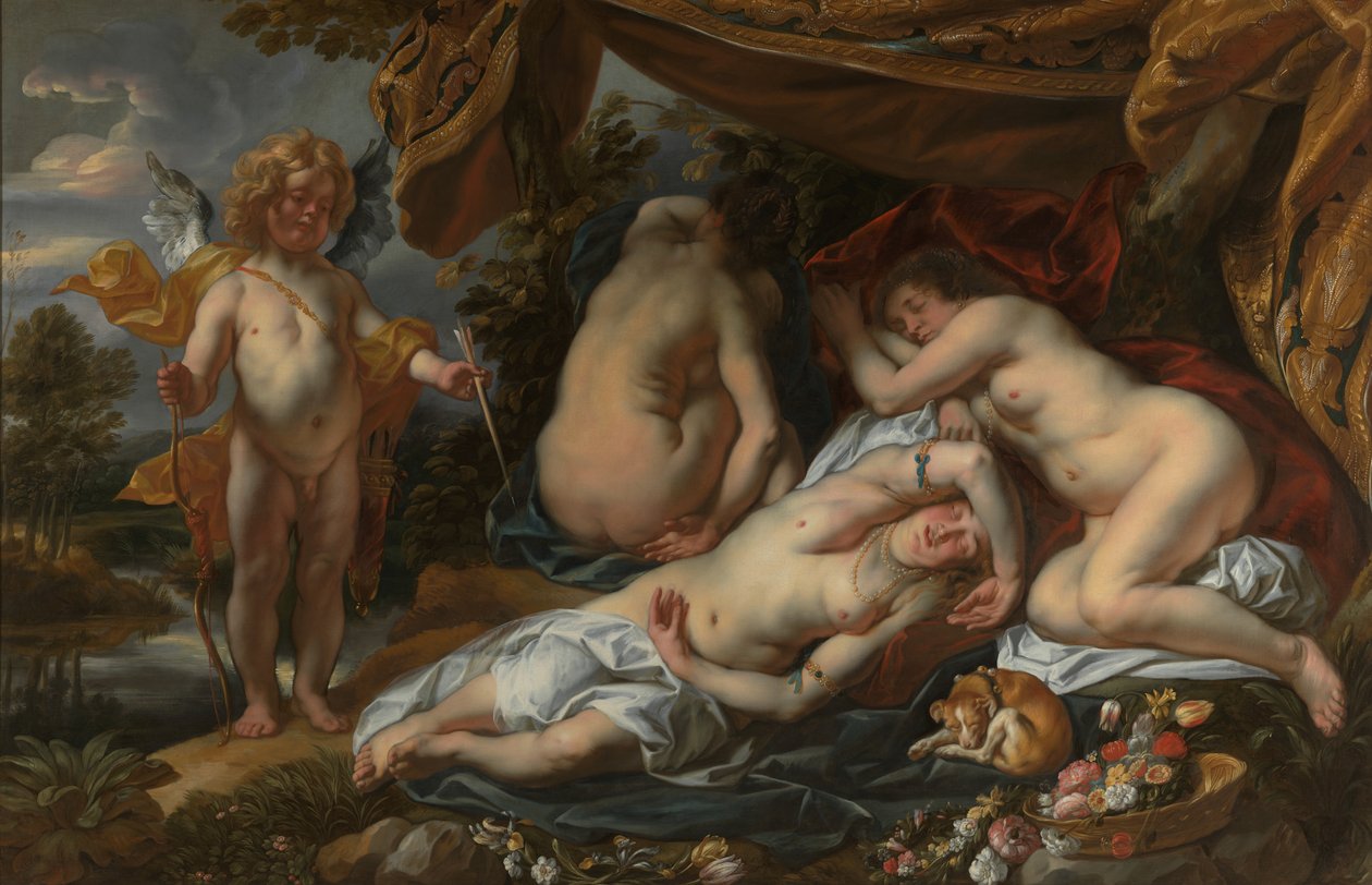 Cupido y Psique (óleo sobre lienzo) de Jacob Jordaens