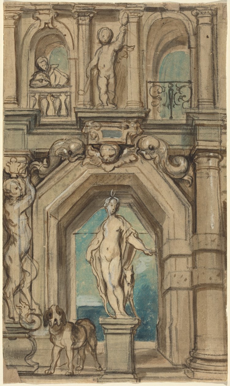 Diseño para una decoración de pared [anverso] de Jacob Jordaens