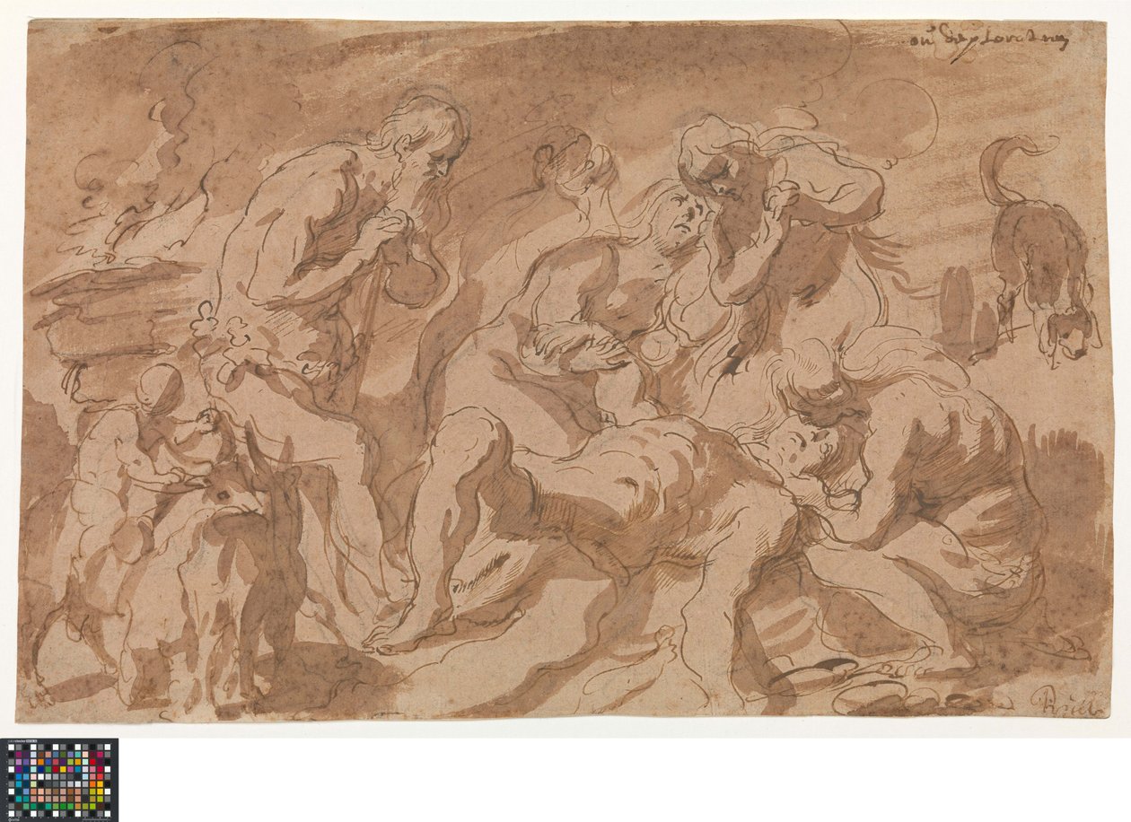 Alemán: Die Beweinung Abels
Holandés: De bewening van Abel de Jacob Jordaens