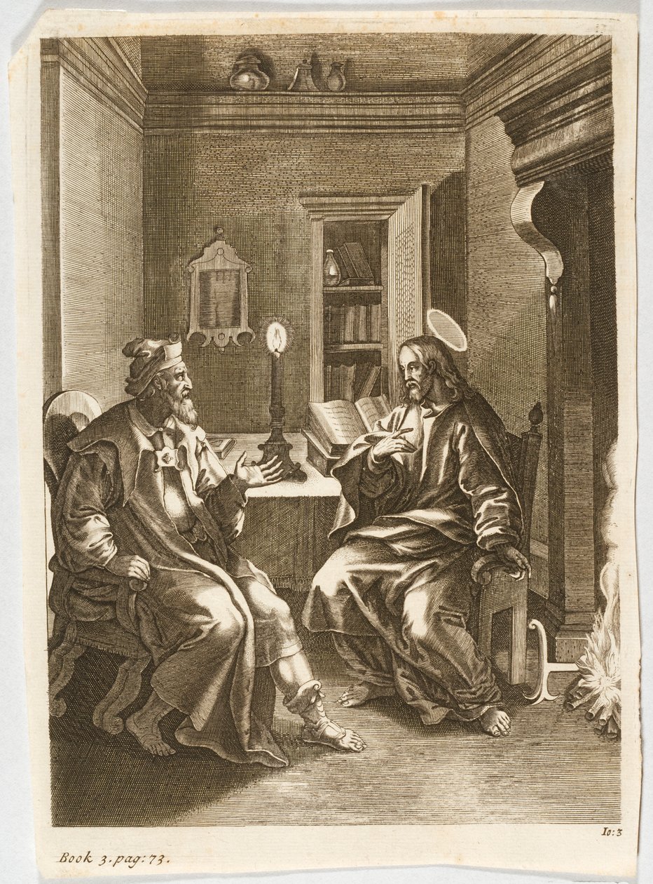 Jesús enseña a Nicodemo de Jacob Jordaens