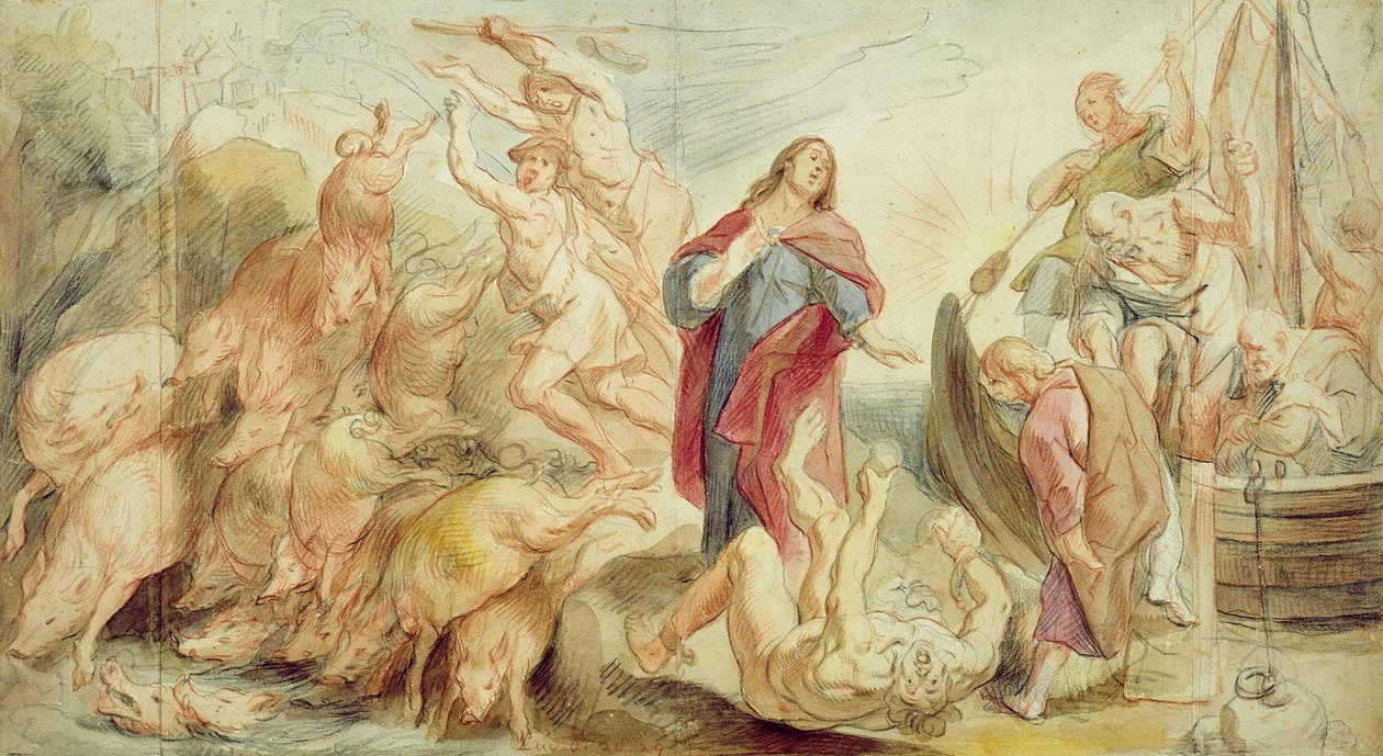 Jesús expulsando al diablo del poseído de Jacob Jordaens