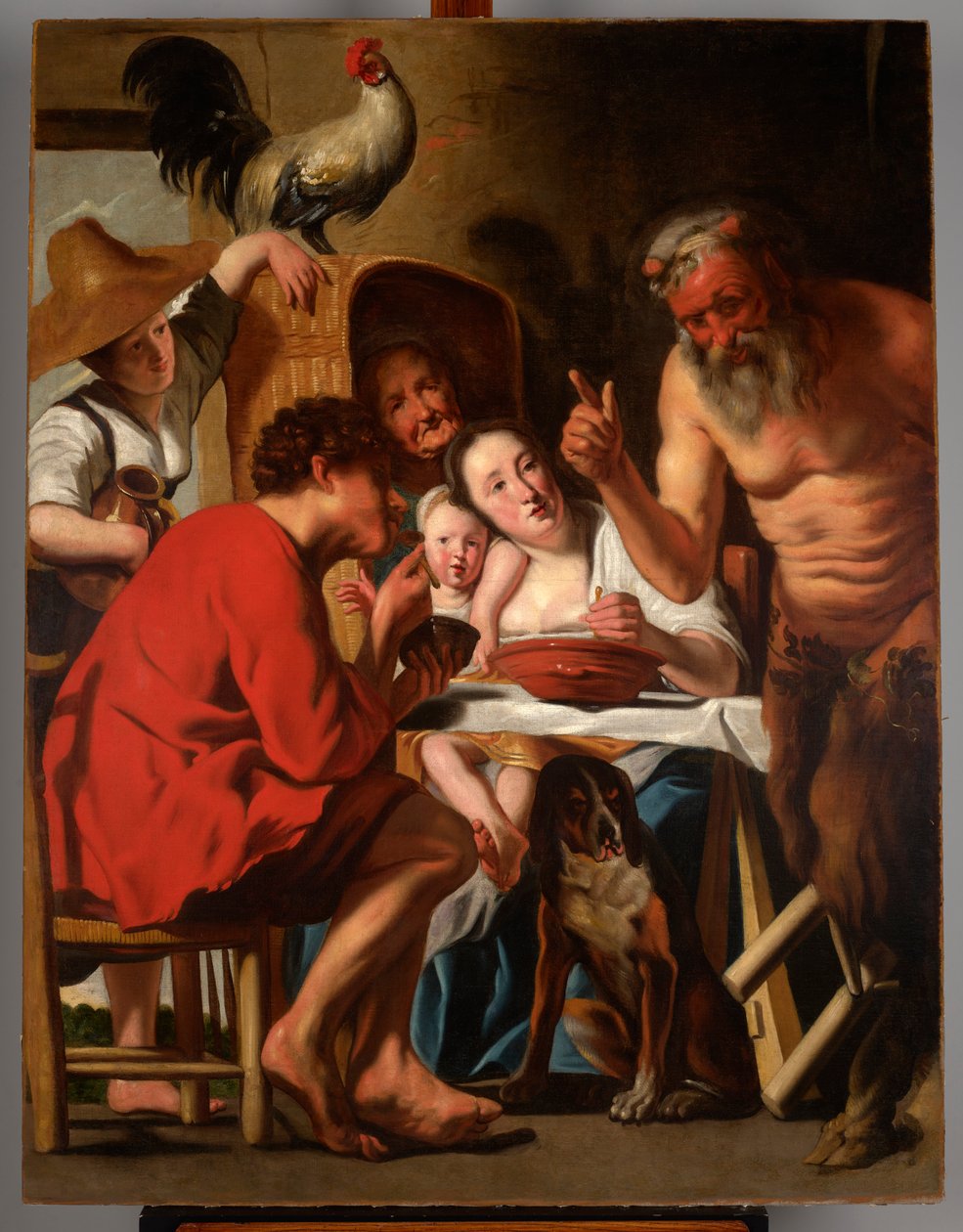 El sátiro de visita en casa de los campesinos de Jacob Jordaens
