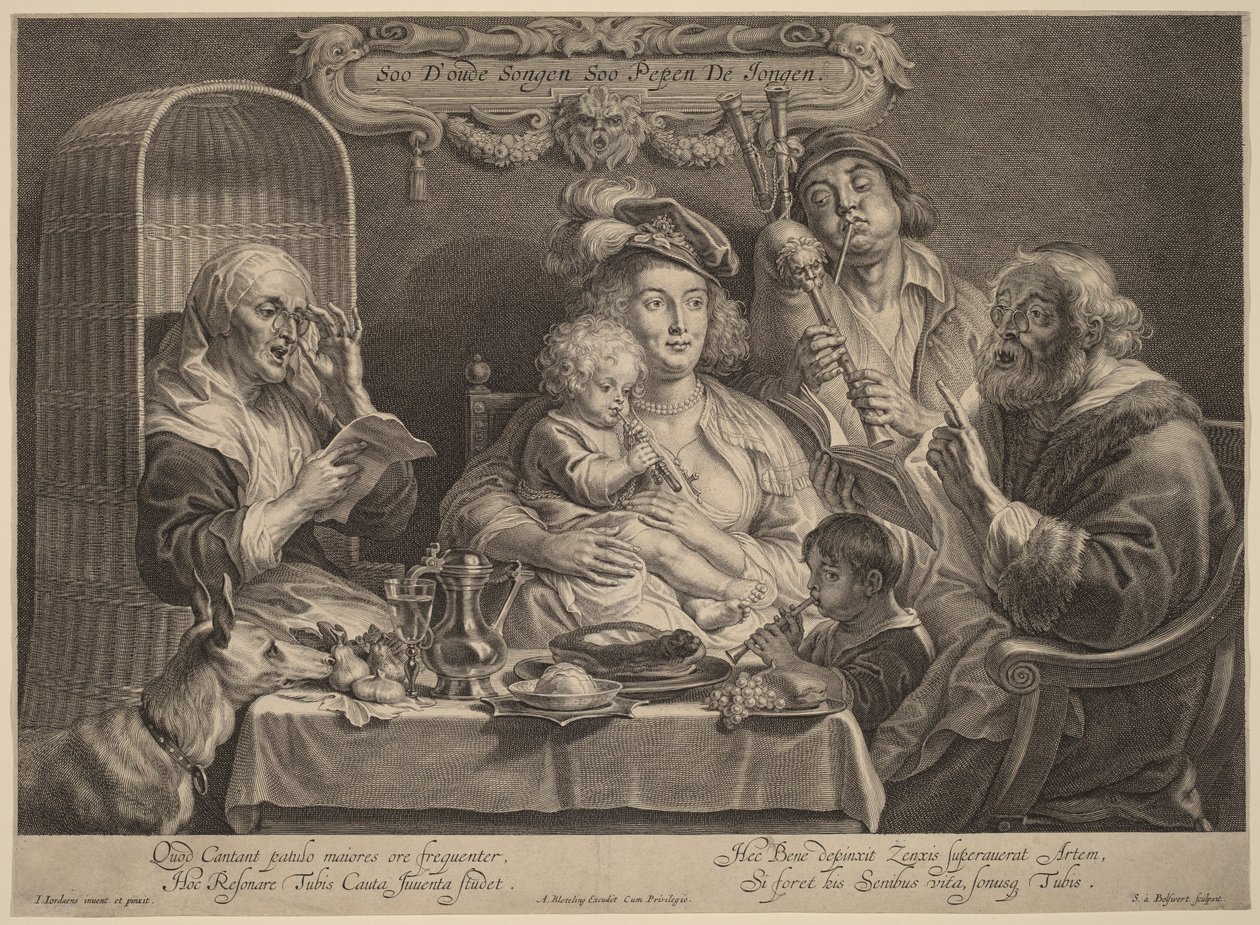 Como cantan los viejos, así gorjean los jóvenes de Jacob Jordaens