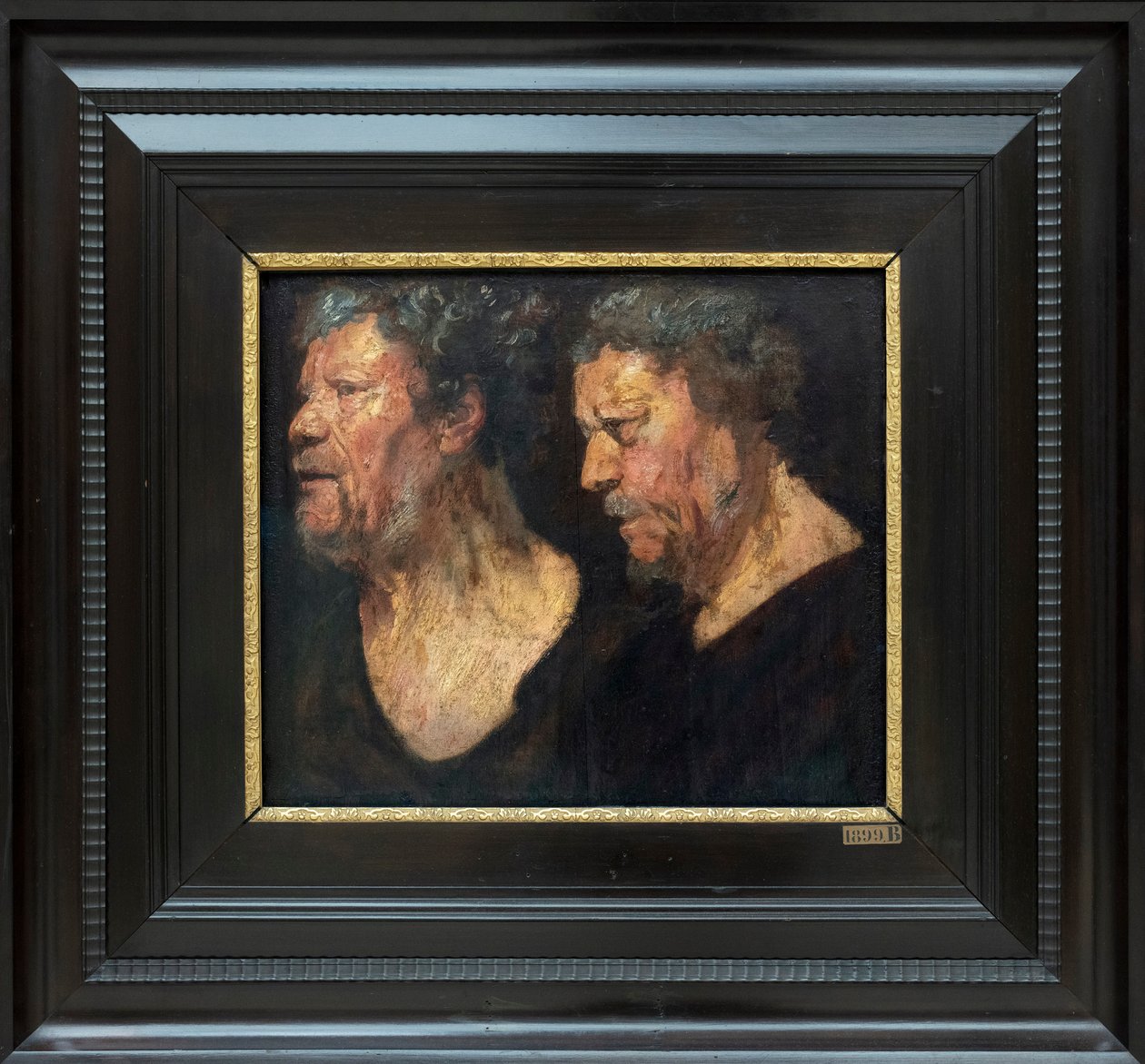 Estudios de la cabeza de Abraham Grapheus, c.1620-1621 (óleo sobre papel, montado sobre tabla) de Jacob Jordaens