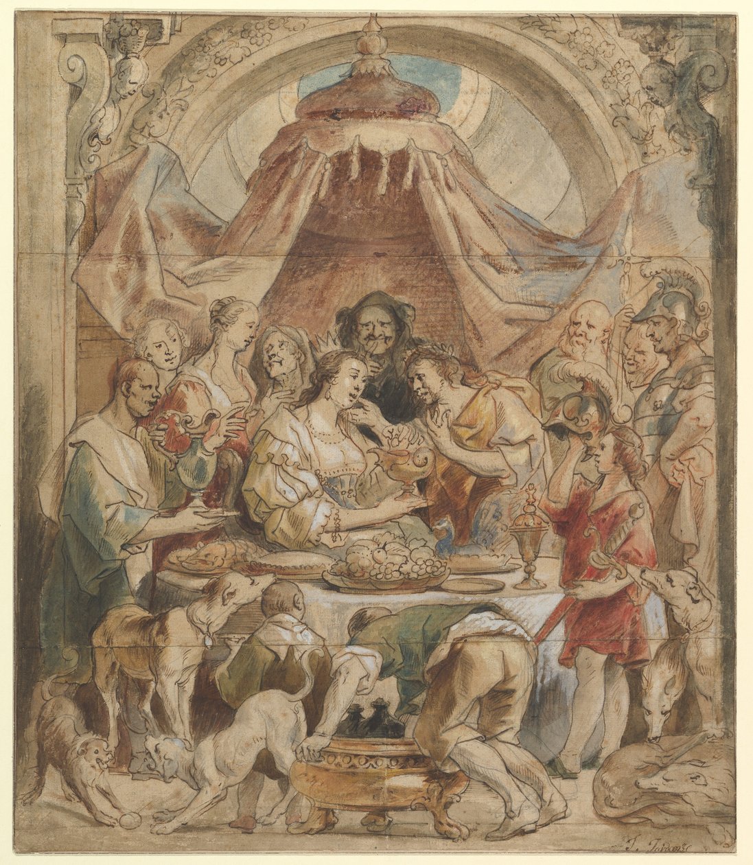 El banquete de Antonio y Cleopatra de Jacob Jordaens