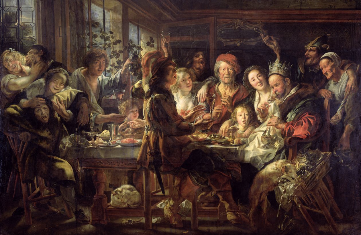 La fiesta del haba (El rey bebe) de Jacob Jordaens