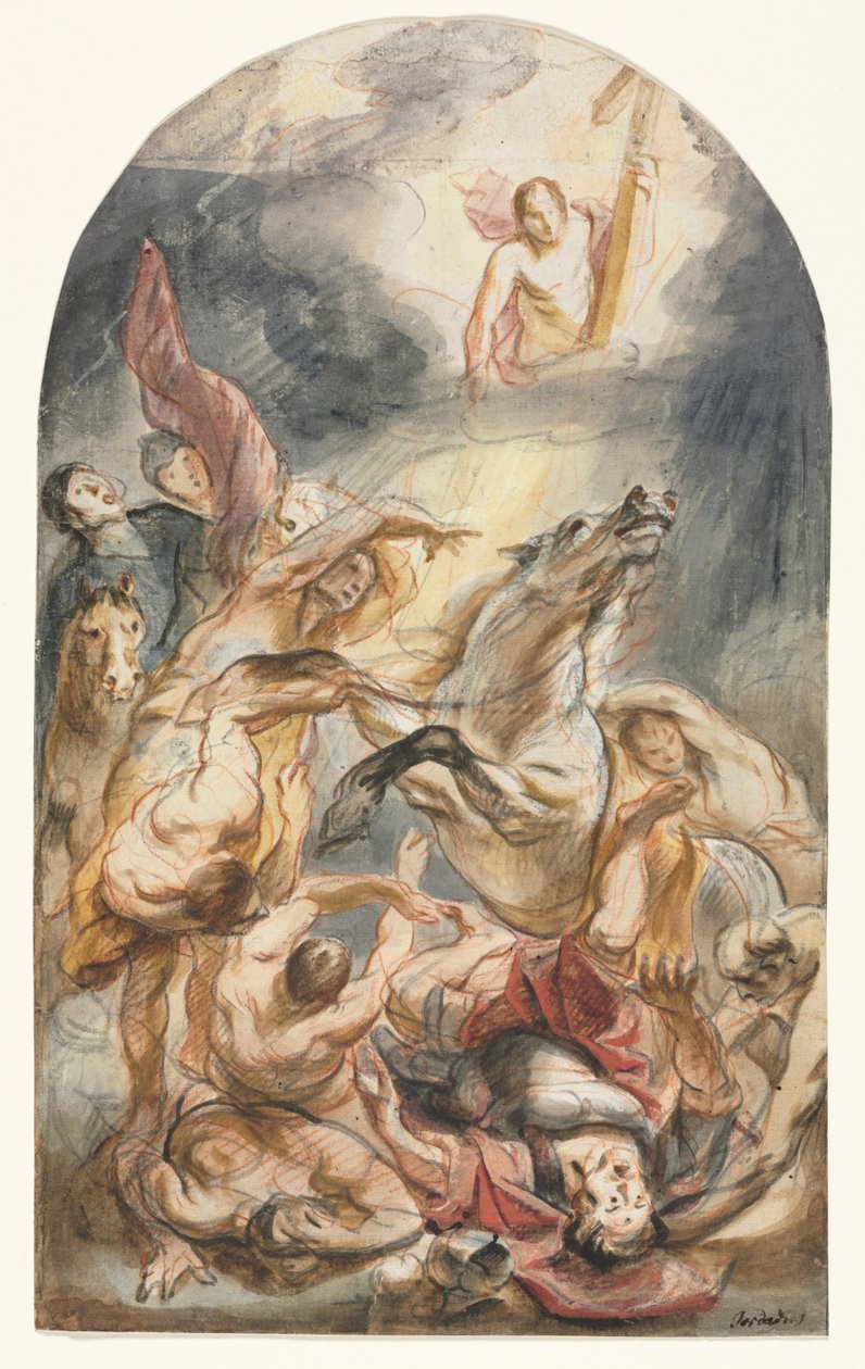 La conversión de Saulo con Cristo y la cruz de Jacob Jordaens