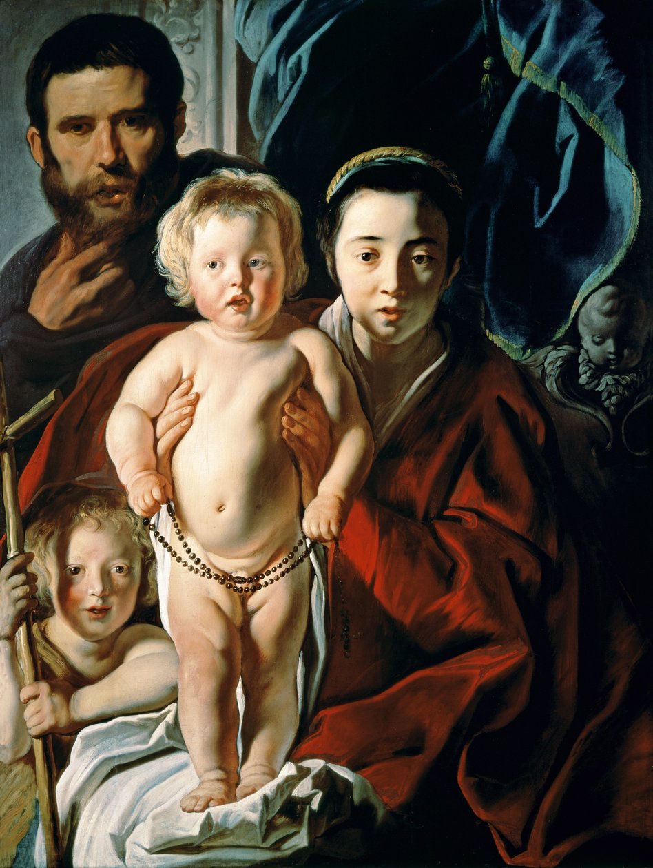 La Sagrada Familia con San Juan Bautista, c.1620-25 de Jacob Jordaens