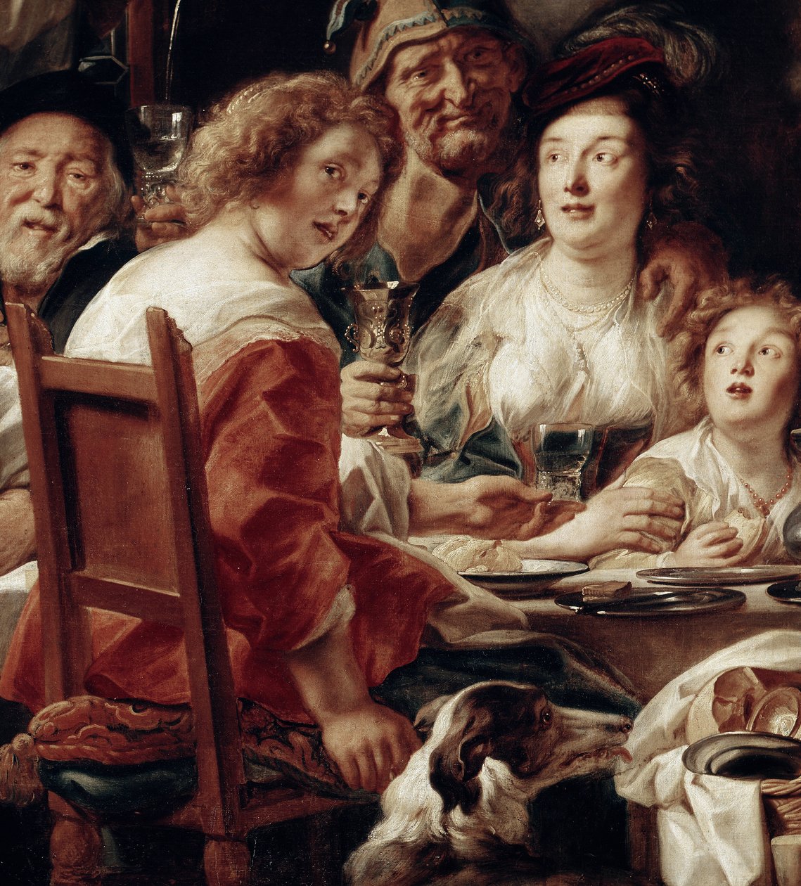 El rey bebe (detalle) de Jacob Jordaens