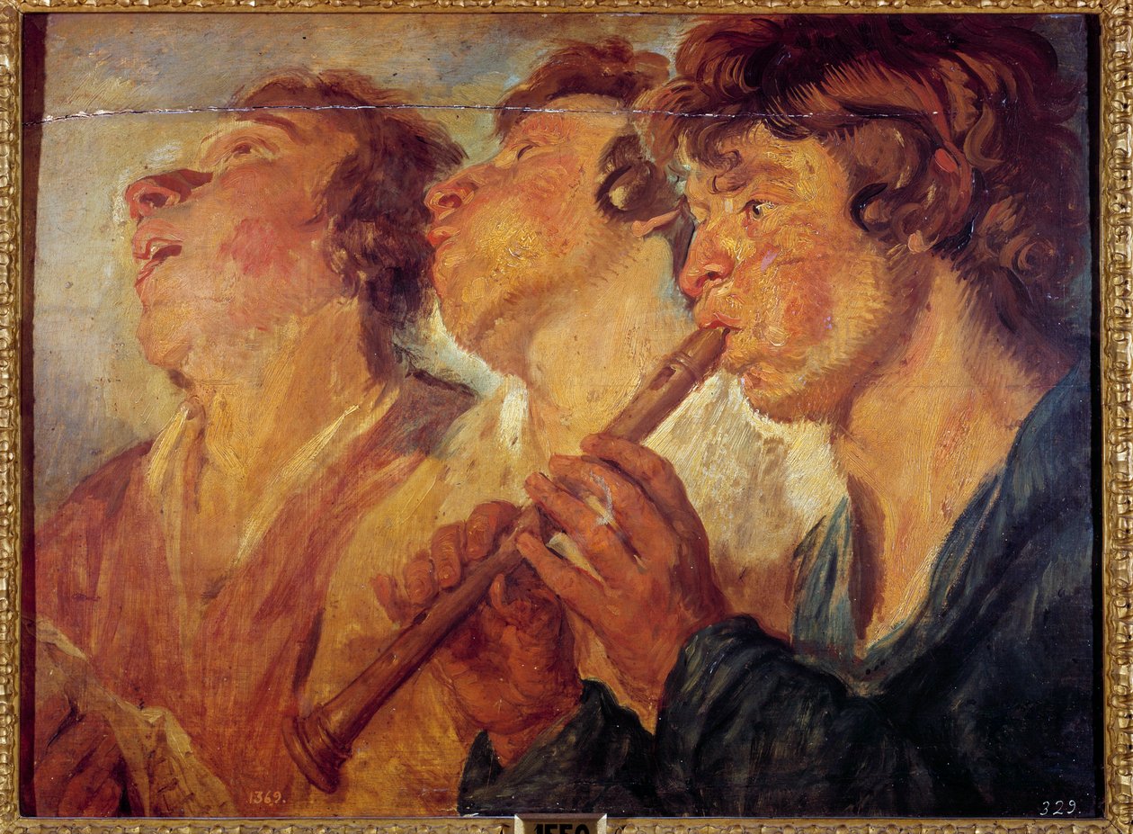 Tres músicos ambulantes de Jacob Jordaens