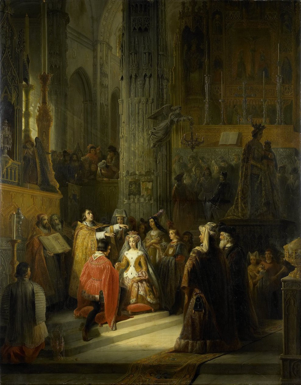 La boda de Jacoba de Baviera, condesa de Holanda, y Jan IV, duque de Brabante, 10 de marzo de 1418 de Jacob Joseph Eeckhout