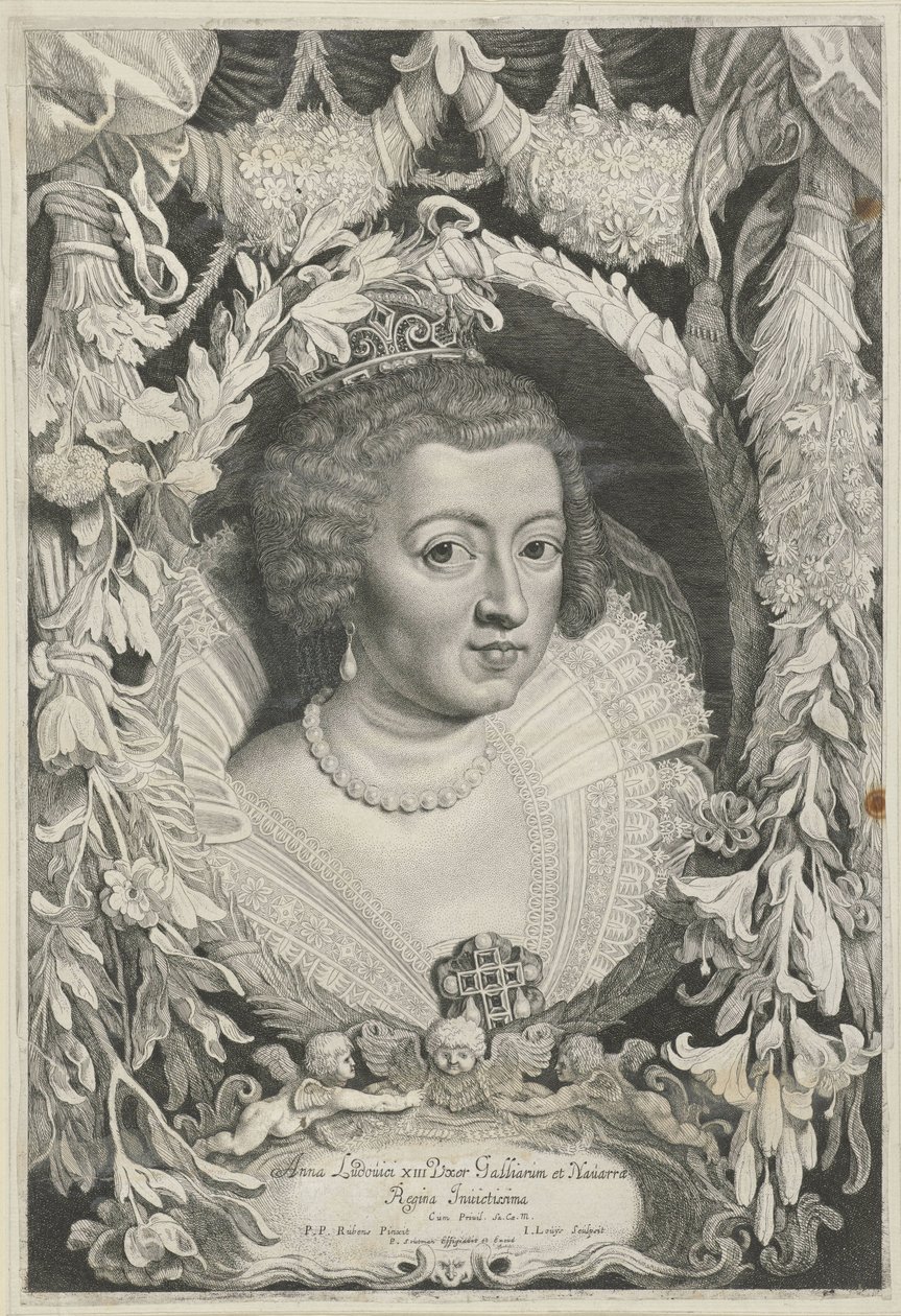 Portarretrato de Anna van Oostenrijk Fernando II [nos] y III [nos] Emperadores de la Casa de Austria (título de la serie) de Jacob Louys