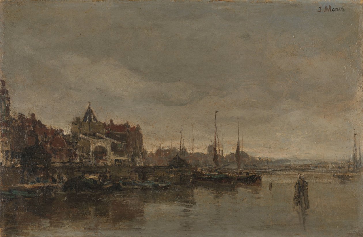 La Schreierstoren con el puente sobre el Gelderse Kade en Ámsterdam de Jacob Maris