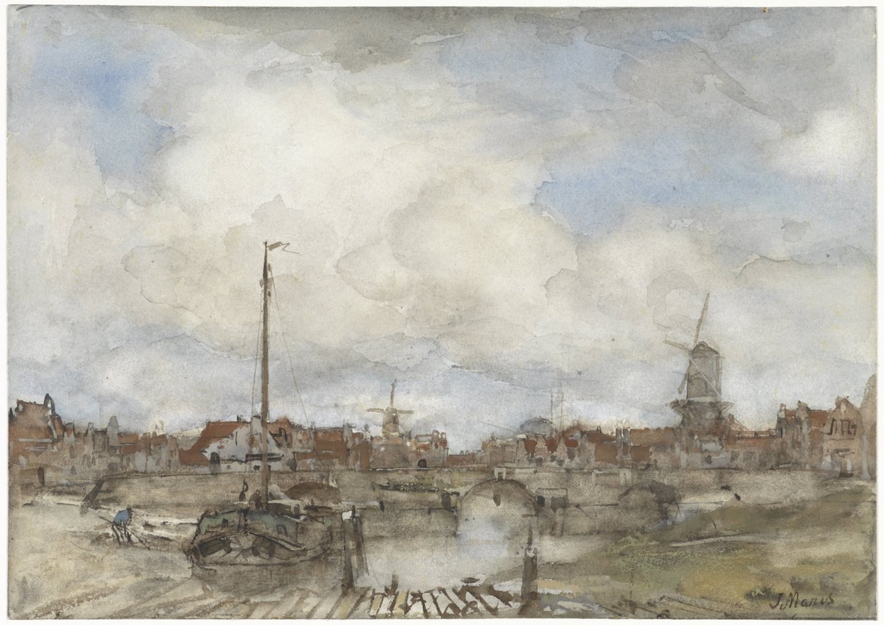 Vista de una ciudad de Jacob Maris