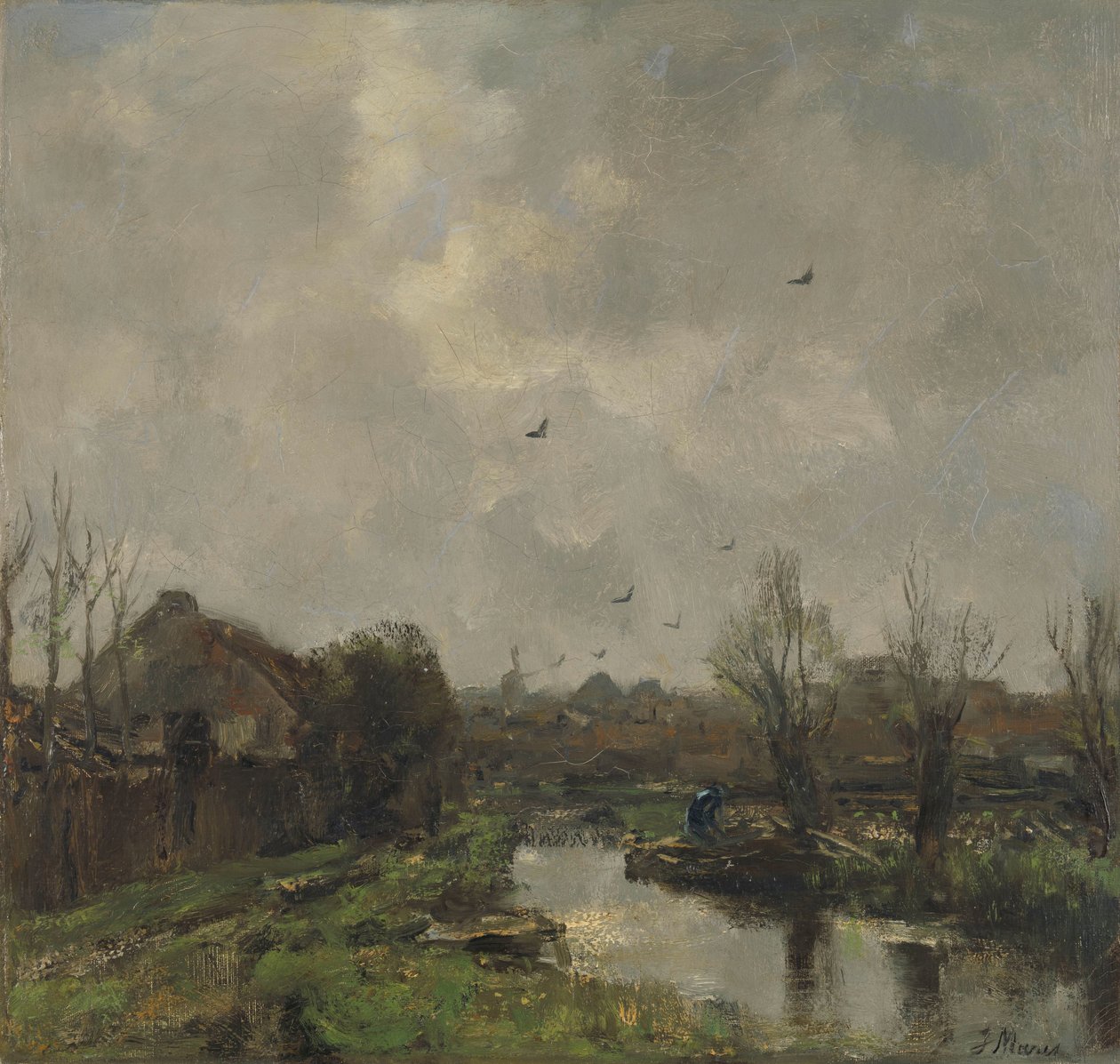 Paisaje cerca de La Haya de Jacob Maris
