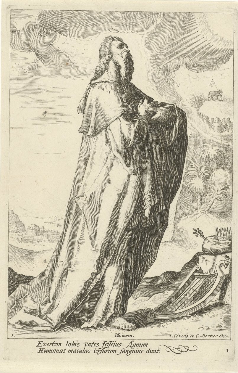 David Profetas del Antiguo Testamento (título de la serie) de Jacob Matham (attributed to)
