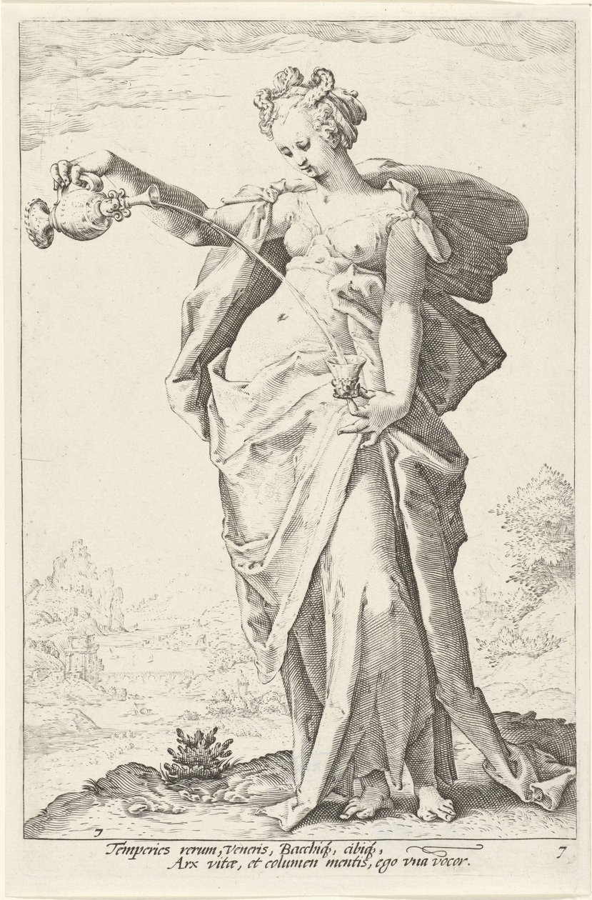 Matigheid (Templanza) De Deugden (título de la serie) de Jacob Matham (attributed to)