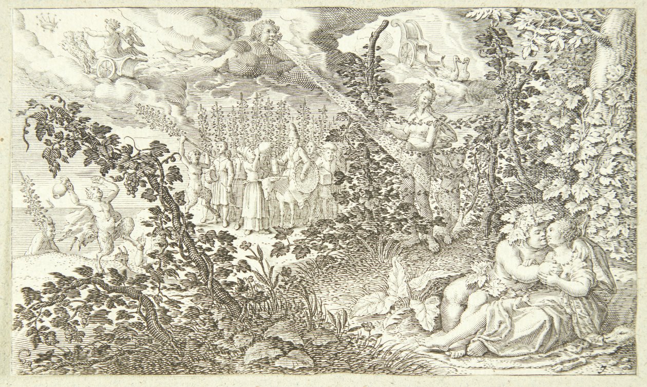 Baco y Ariadna de Jacob Matham