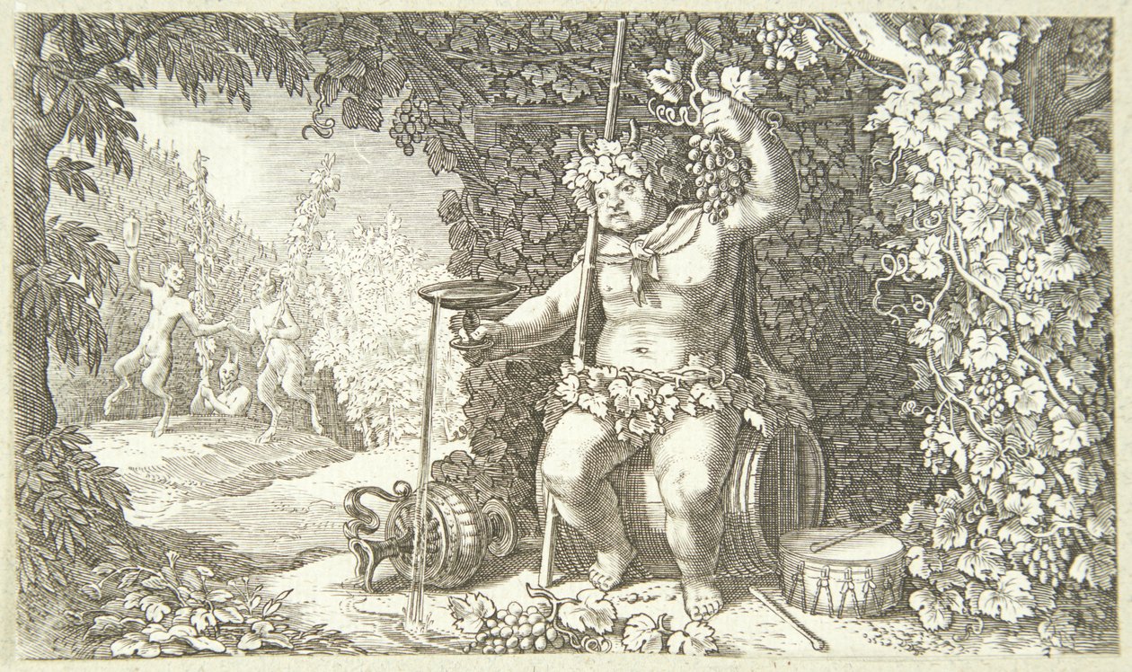 Baco como dios del vino de Jacob Matham