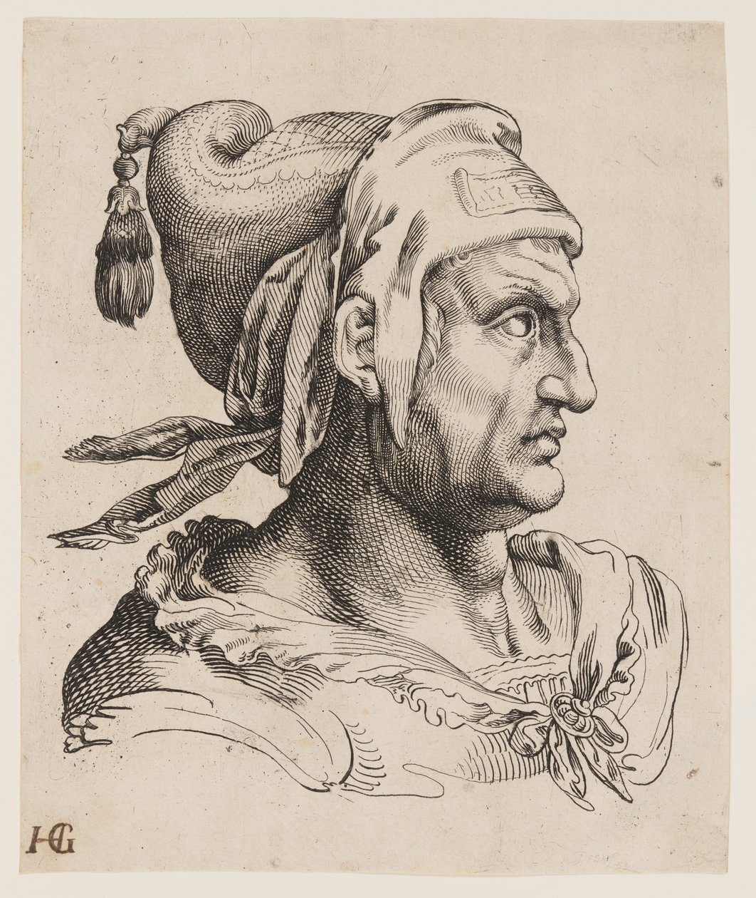 Busto de hombre de perfil de Jacob Matham