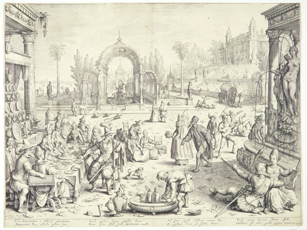 El rico y Lázaro de Jacob Matham