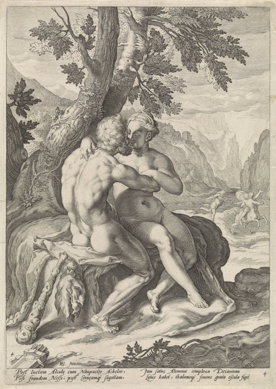 Hércules y Deyanira Amores de los dioses (título de la serie) de Jacob Matham