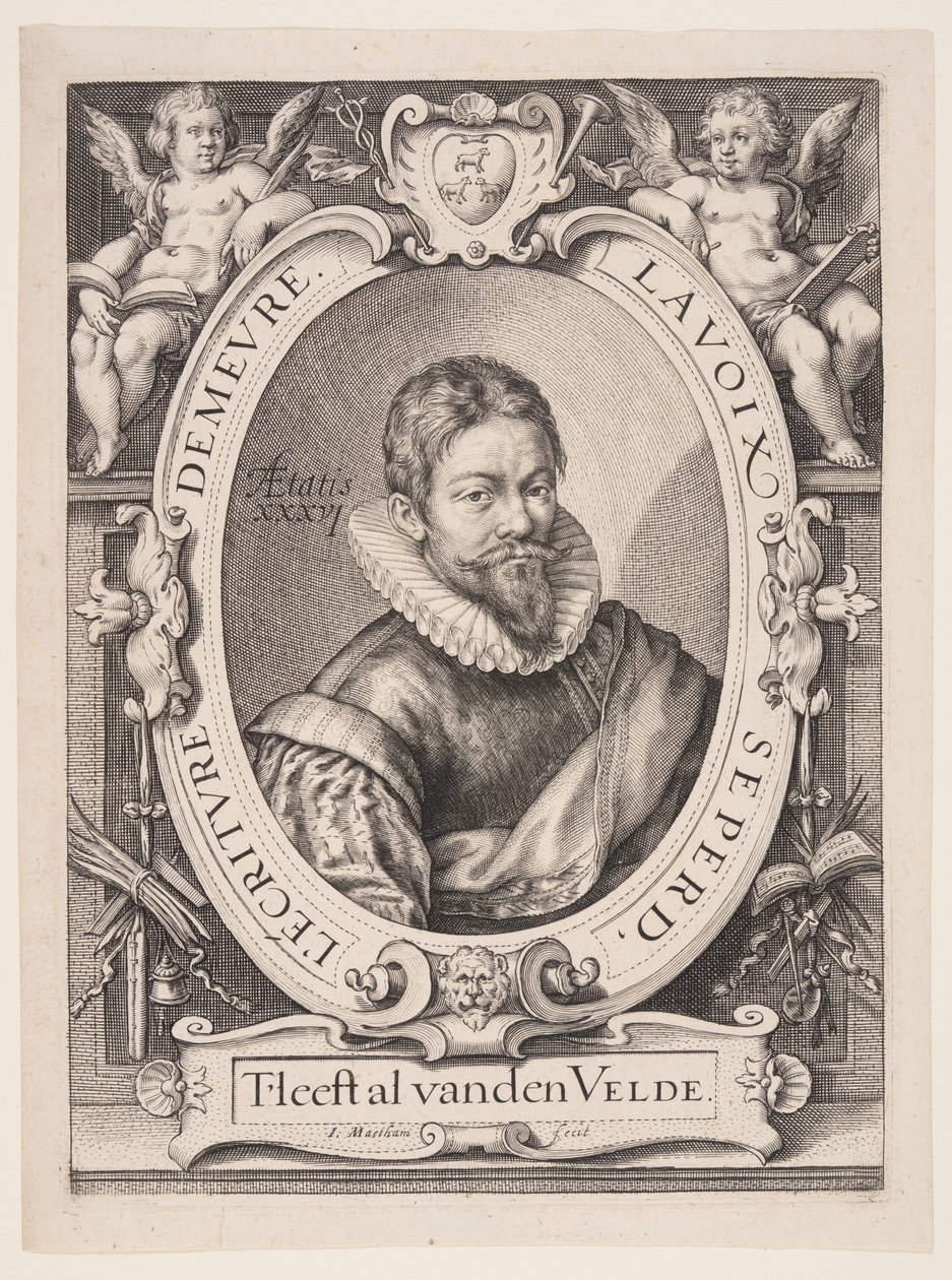 Jan van de Velde el Viejo, calígrafo en Haarlem de Jacob Matham