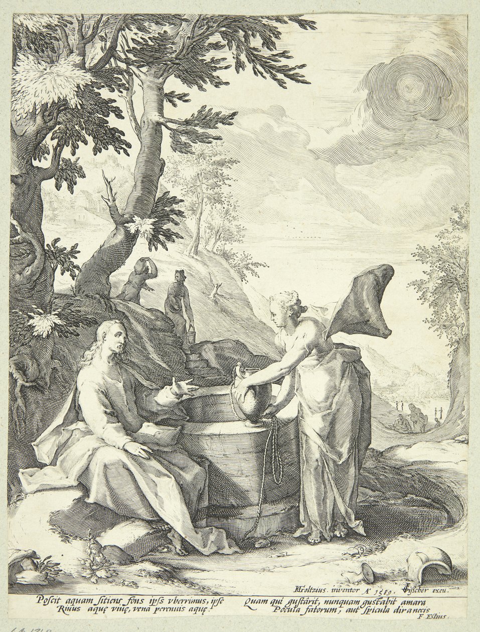 Jesús y la mujer samaritana de Jacob Matham