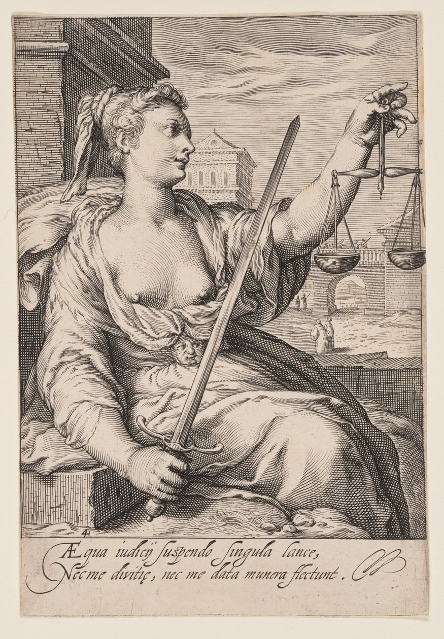 Justicia, de Las Siete Virtudes de Jacob Matham
