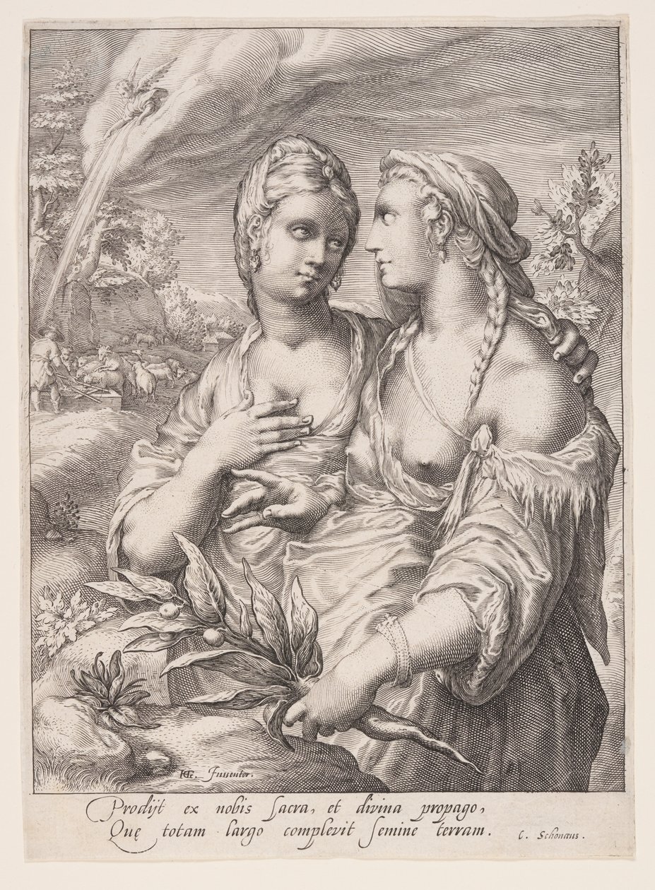 Lea y Rachel, de Las esposas de los patriarcas de Jacob Matham