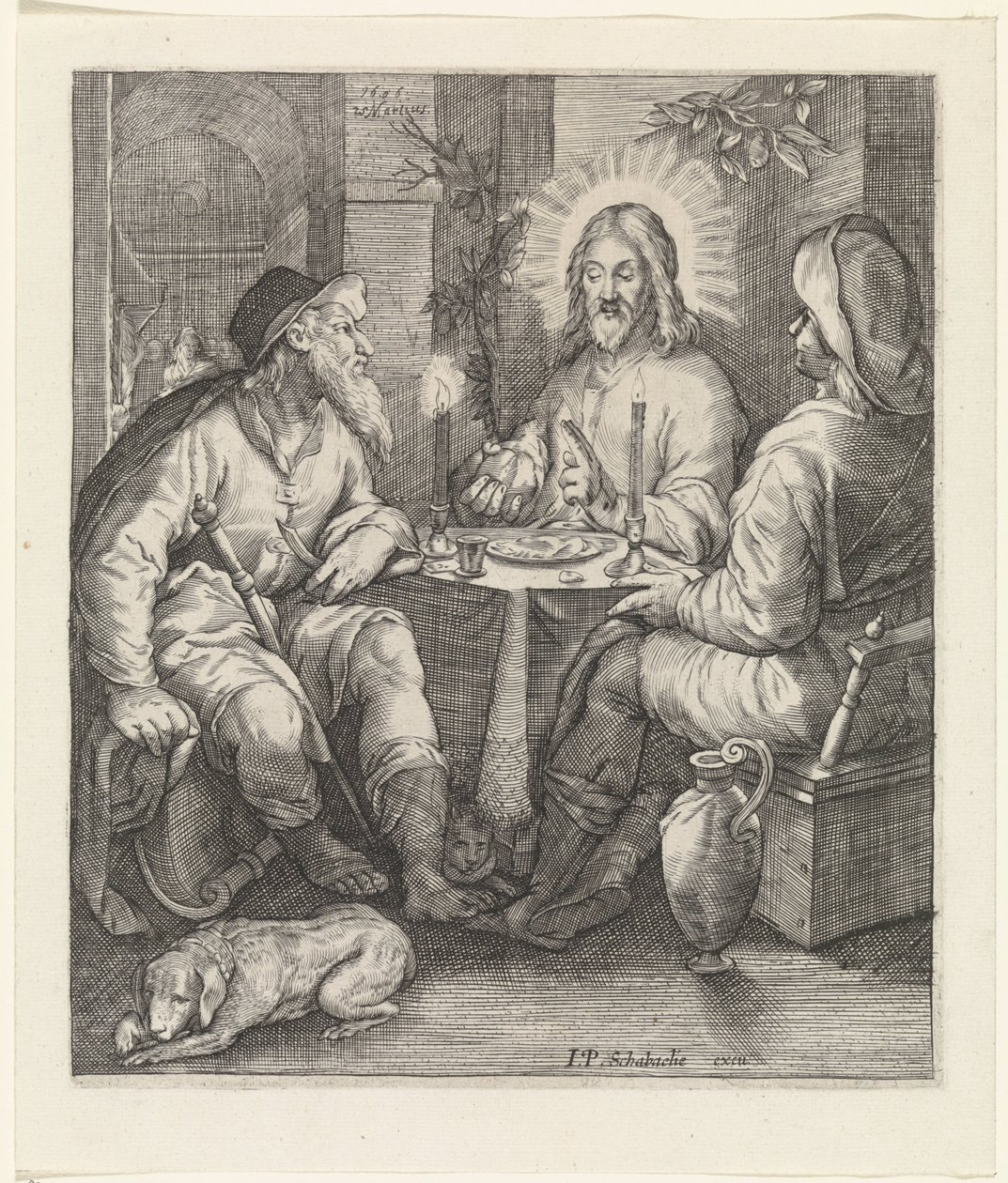 Comida en Emaús de Jacob Matham