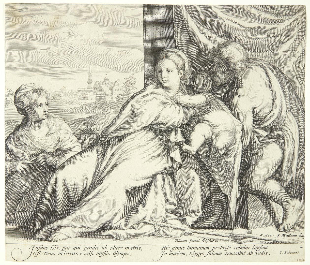 La Virgen y el Niño con San Juan Bautista y Santa Catalina de Jacob Matham