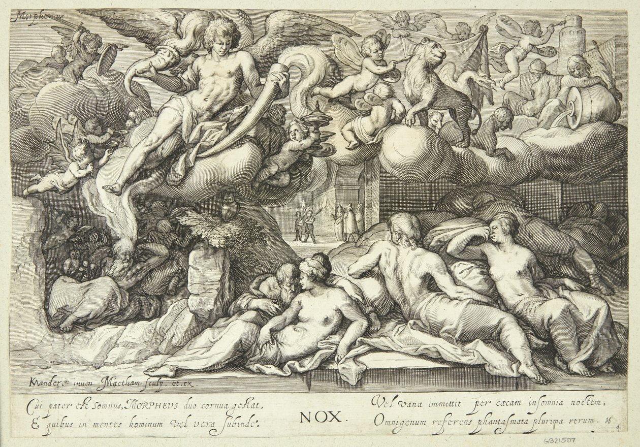 Noche, tiempo de Morfeo de Jacob Matham