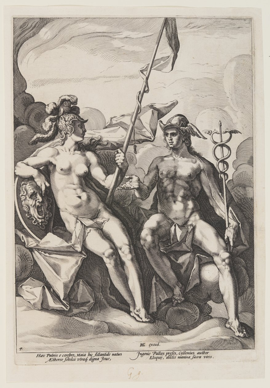 Palas Atenea y Mercurio de Jacob Matham