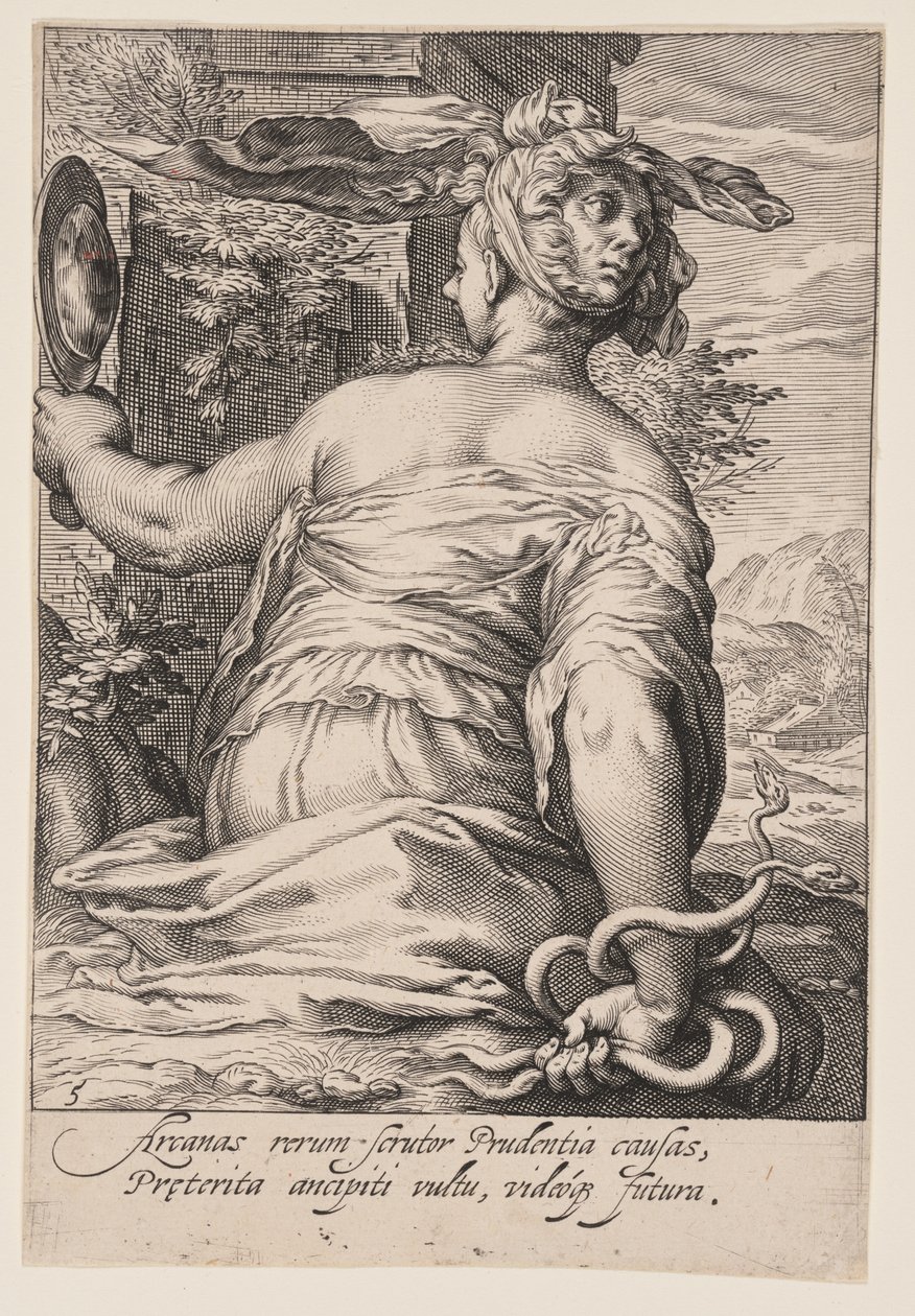Prudencia, de Las Siete Virtudes de Jacob Matham