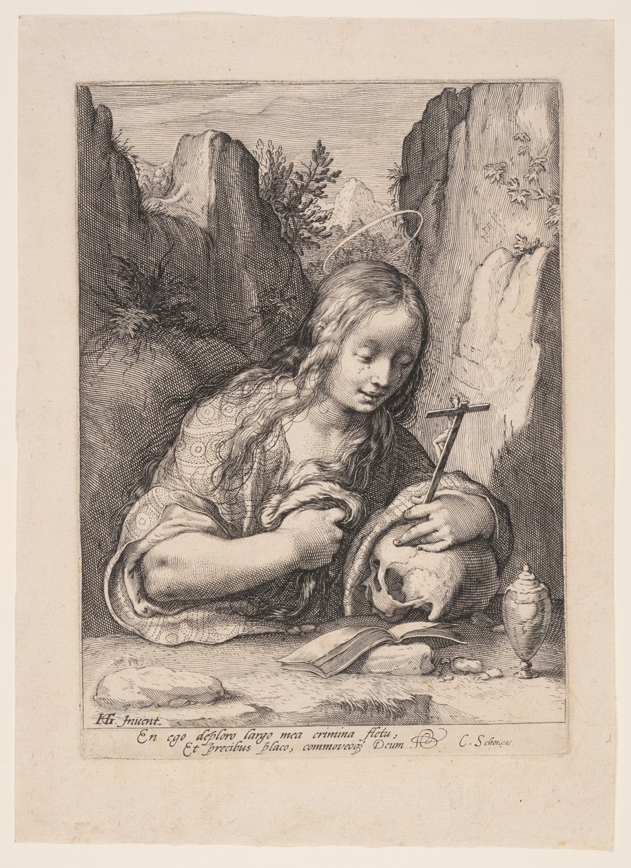 Santa María Magdalena arrepentida de Jacob Matham