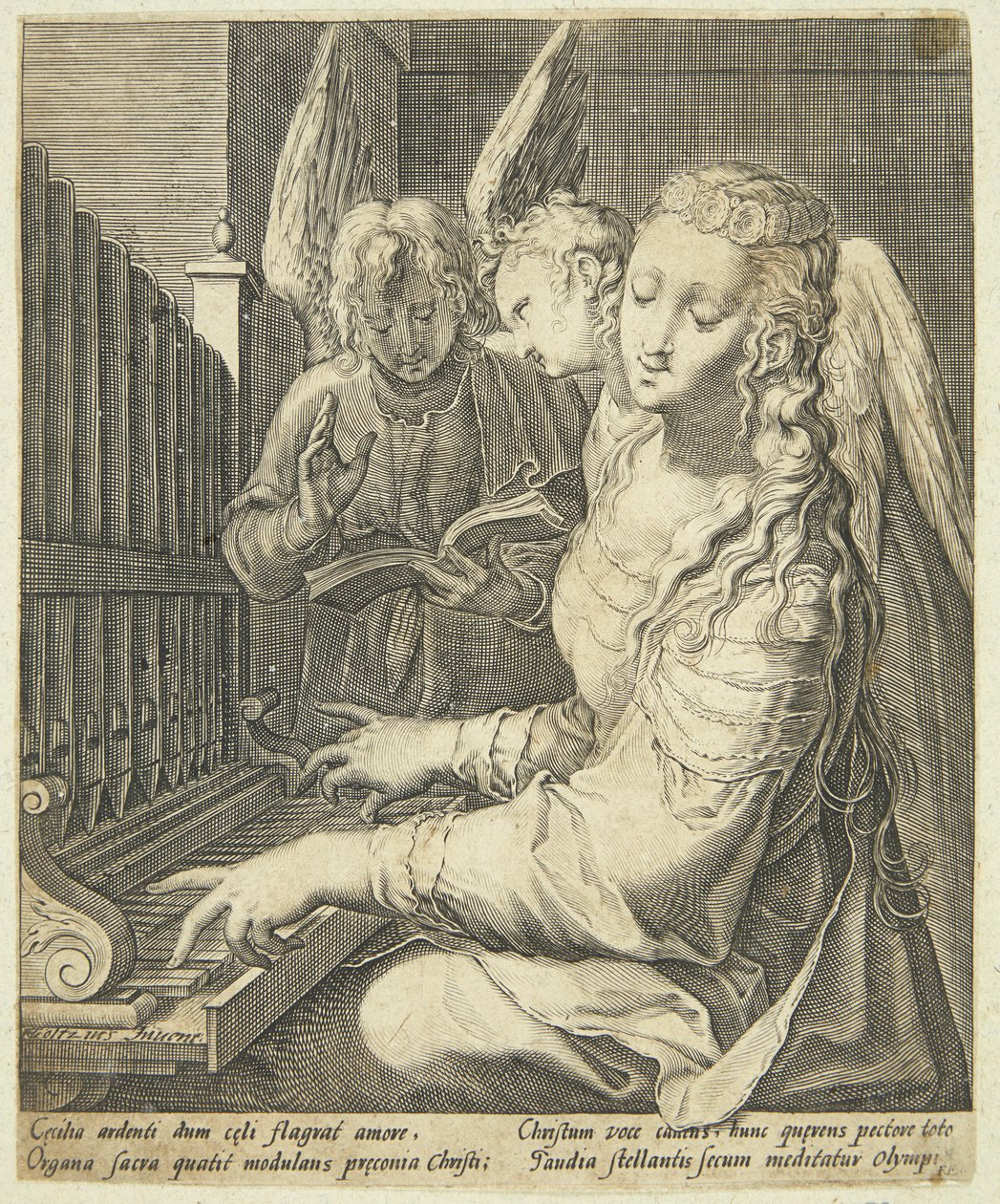 Santa Cecilia tocando el órgano de Jacob Matham