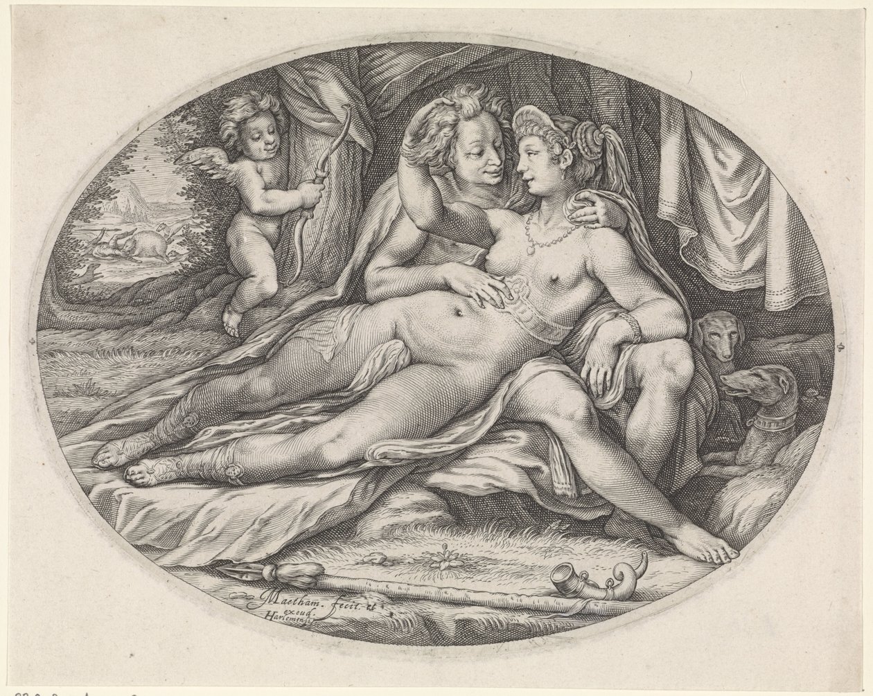 venus y adonis de Jacob Matham