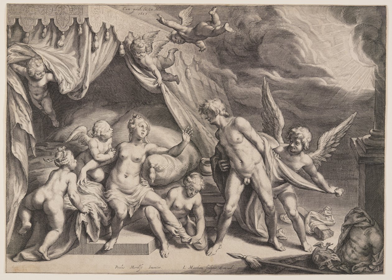 Venus y Marte descubiertos por Apolo de Jacob Matham