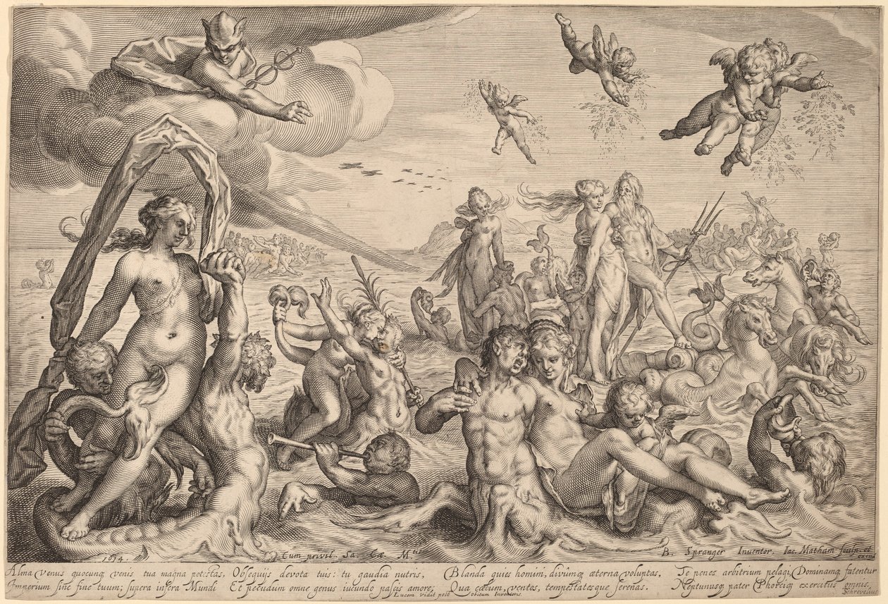 El triunfo de Neptuno y Tetis de Jacob Matham, after Bartholomaeus Spranger