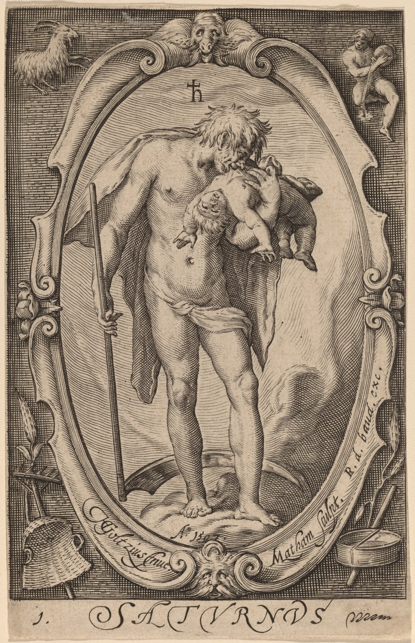Saturno de Jacob Matham after Hendrik Goltzius