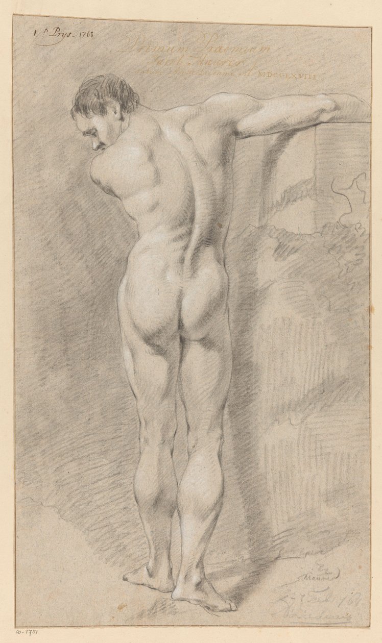 Desnudo masculino de pie, visto desde atrás (1er premio 1768) de Jacob Maurer