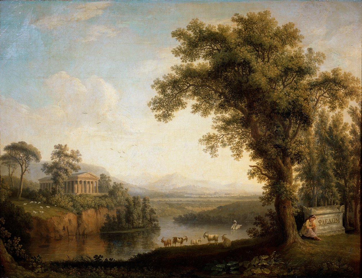 Paisaje antiguo con la tumba de Faetón, 1785 de Jacob Philip Hackert