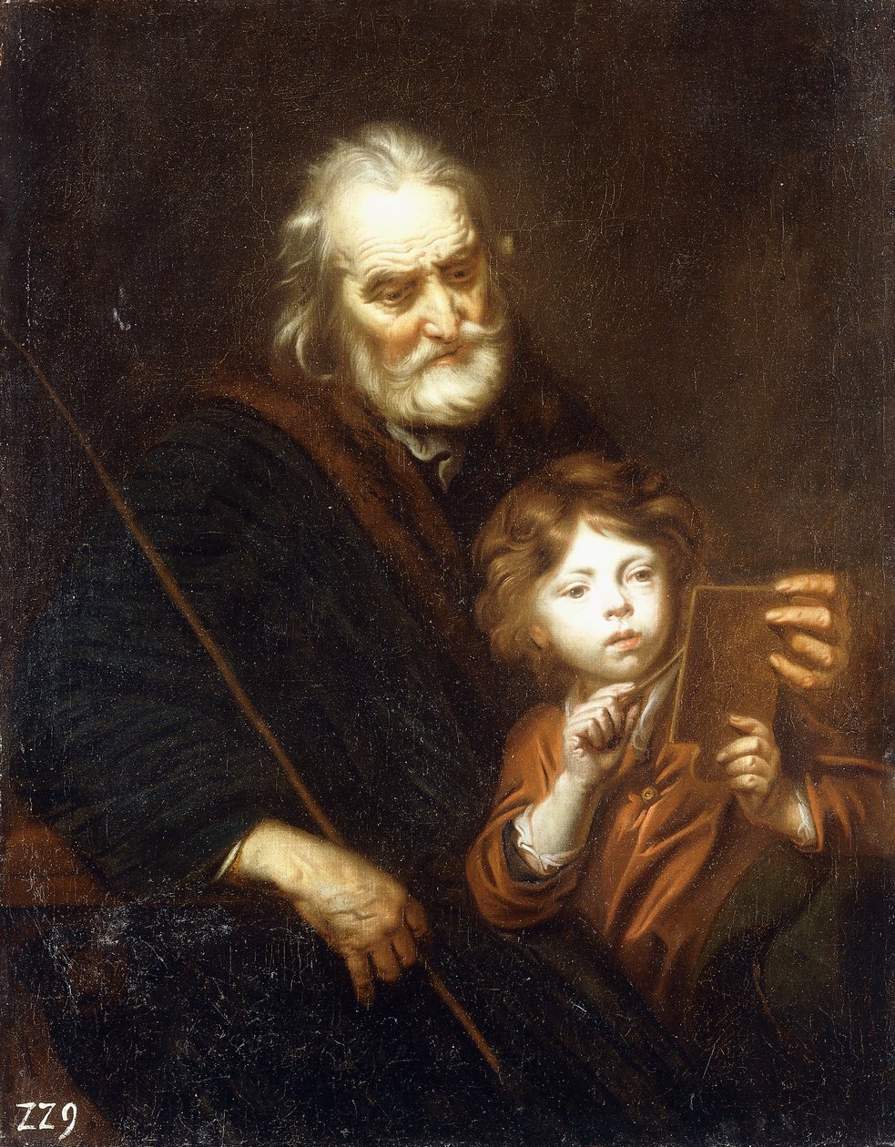 Un maestro enseñando a un niño a dibujar de Jacob Potma