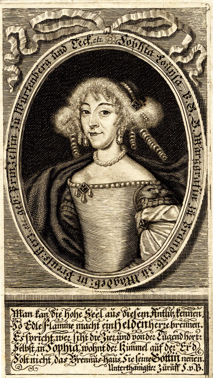 Retrato de Sophie Louise de Wurtemberg-Stuttgart 1642-1702, Margravina de..., 1672 de Jacob Sandrart von