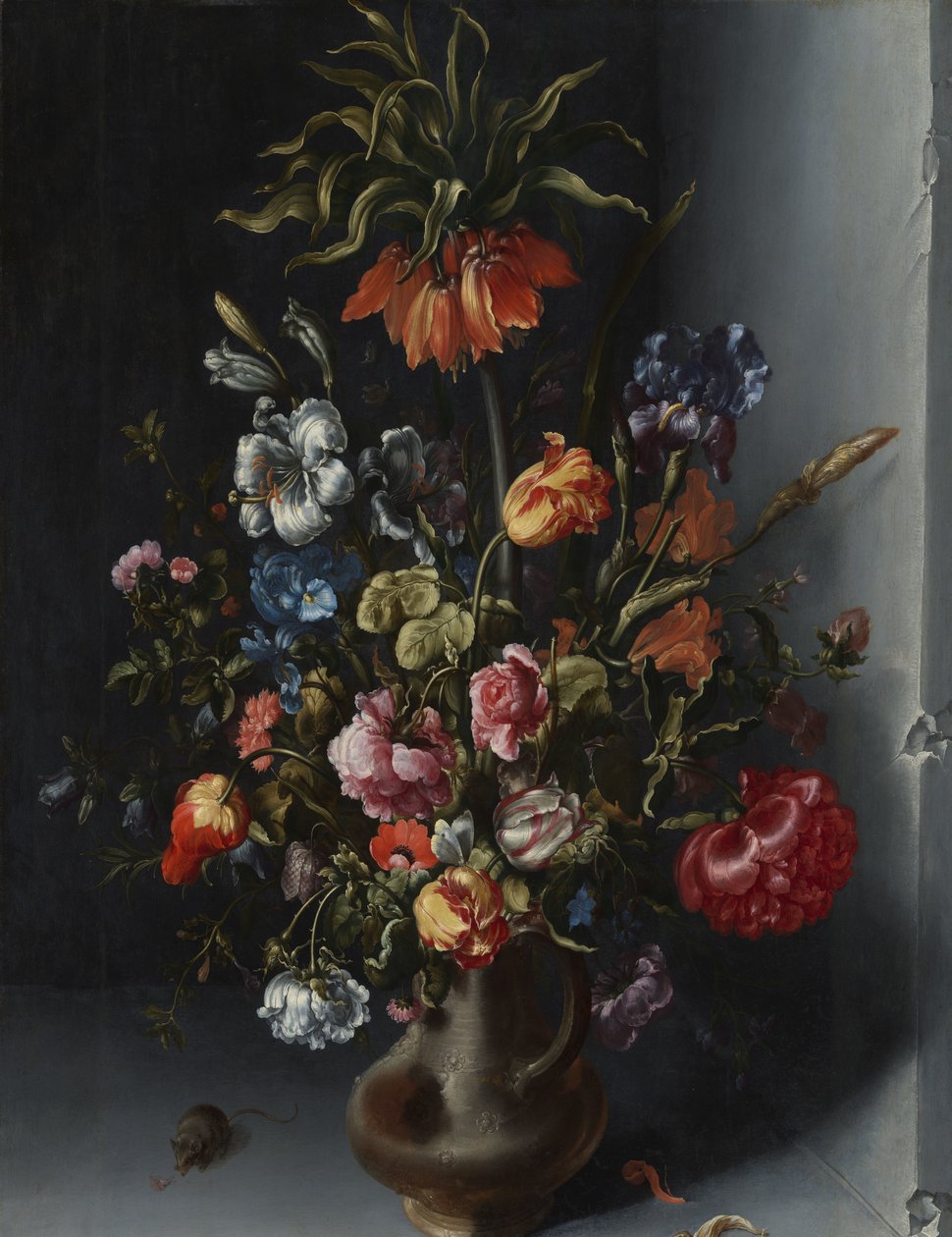 Bodegón floral con corona imperial en una hornacina de piedra de Jacob Vosmaer (signed by artist)