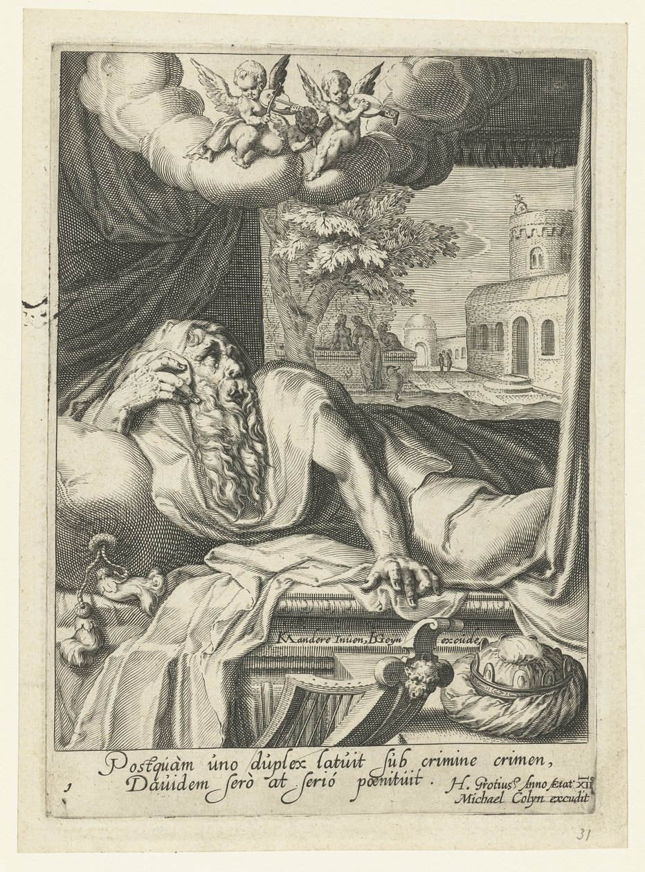 David como un pecador arrepentido Ocho pecadores arrepentidos del Antiguo y Nuevo Testamento (título de la serie) de Jacob de Gheyn (II) (workshop of)